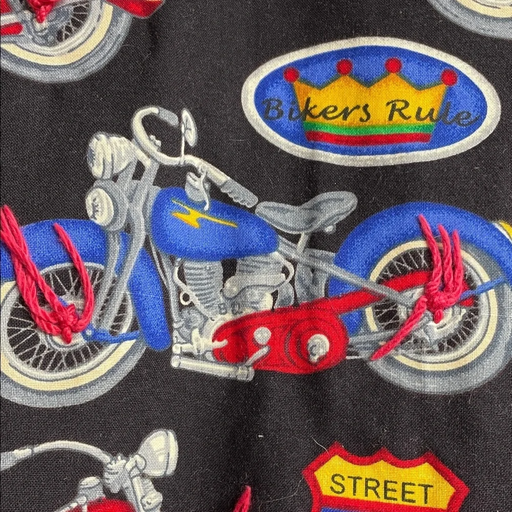 Motorcycle Print Black Throw Blanket Homemade